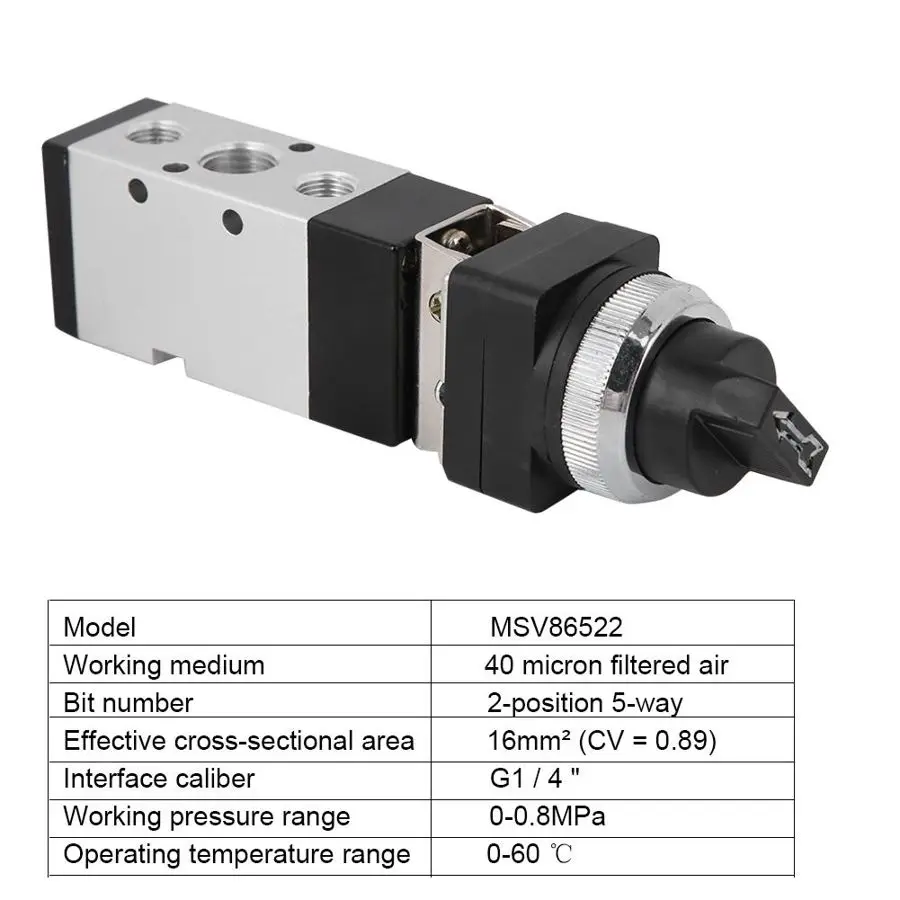 MSV86522-TB 2-Position 5-Way Mechanical Button Valve Switch for Pneumatic System | Обустройство дома