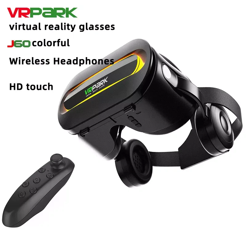 

NEW 3D VR Headset Virtual Reality Smart Glasses Helmet for Smartphones Cell Phone for 4.5-6.7 inch Binoculars with Controllers