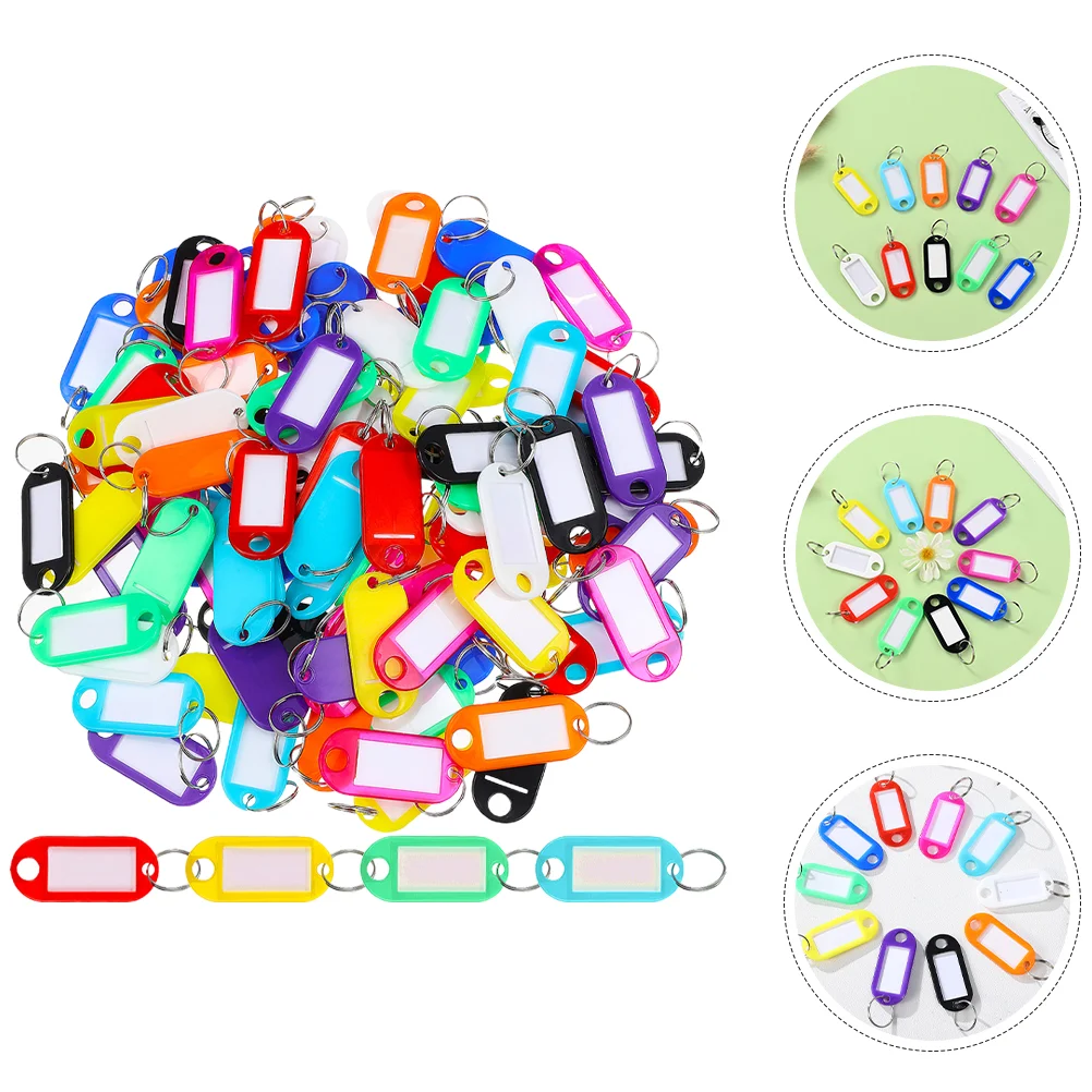 

200 Pcs Key Fob Tag Suitcase Identifier Ribbon Identification Tags Brand Multi-function Labels Ring Luggage Suitcases