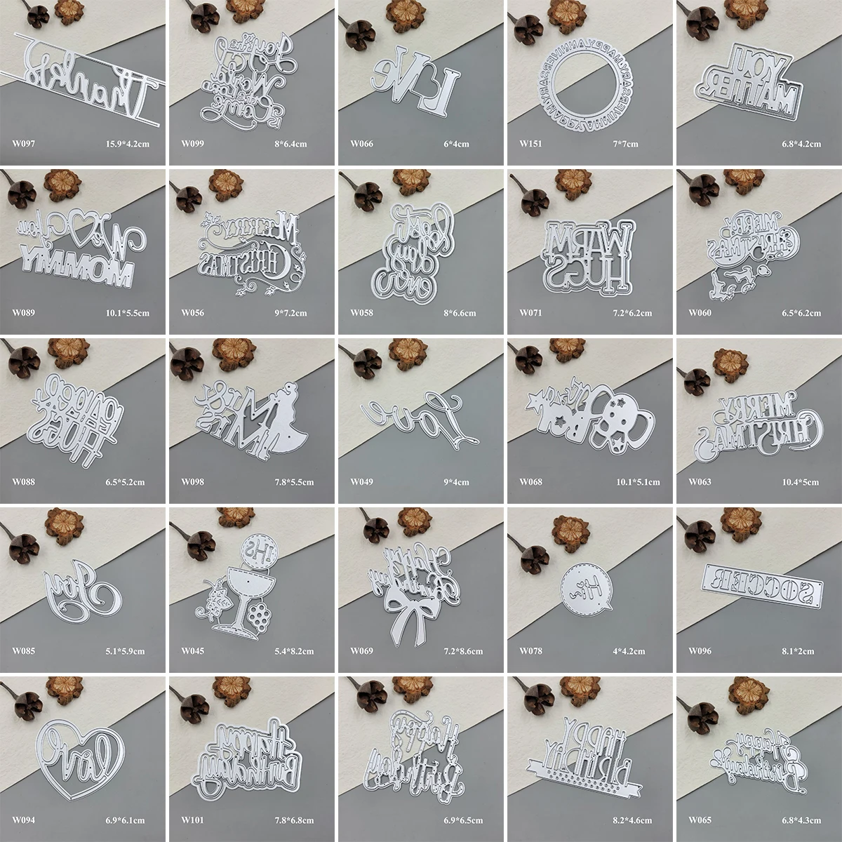 

English Words Series Metal Dies Cutting for Card Making DIY Handmade Craft Frame Die Cut for Scrapbooking 2023 New