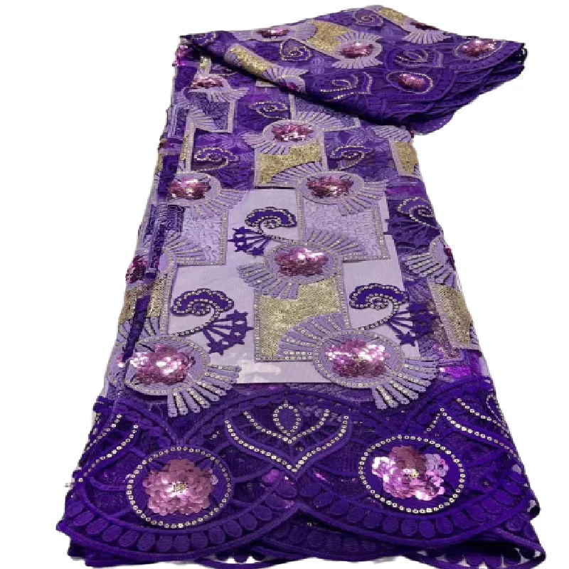 Зеленая африканская Кружевная Ткань 5 ярдов 2022 Высококачественная с блестками