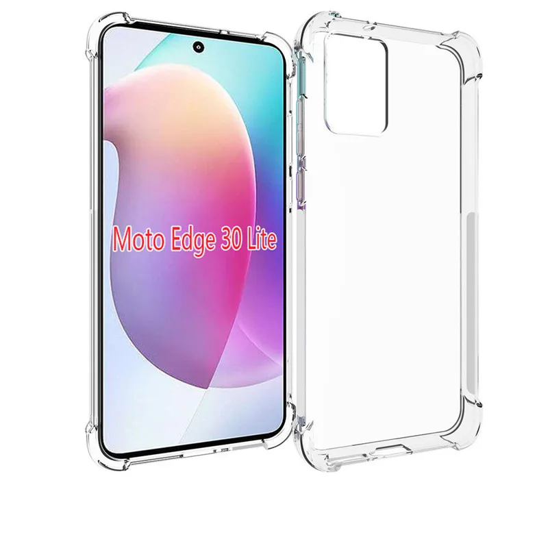 

For Moto Edge 30 Lite phone case transparent all-inclusive TPU four-corner anti-fall silicone protective cover soft