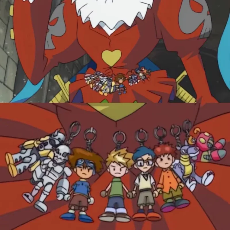 Фото Брелок Digimon Piedmon, слепая коробка, официальный Tai Kari Matt, фигурка, подвески, зажим для сумки, подарочный набор, модные коллекционные игрушки и хобби №5