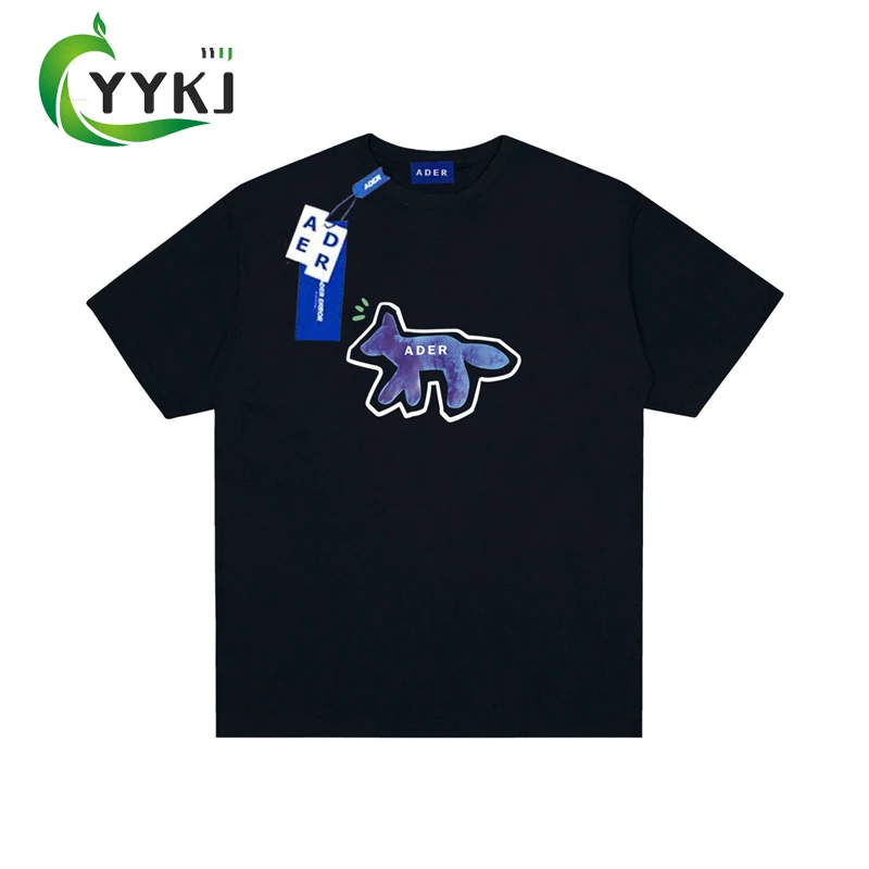 

Summer men's and women's ADER error T-shirt 1:1 Fox Print Korean Fashion Short Sleeved Couple Loose T-shirt Tops for Teens Y2k