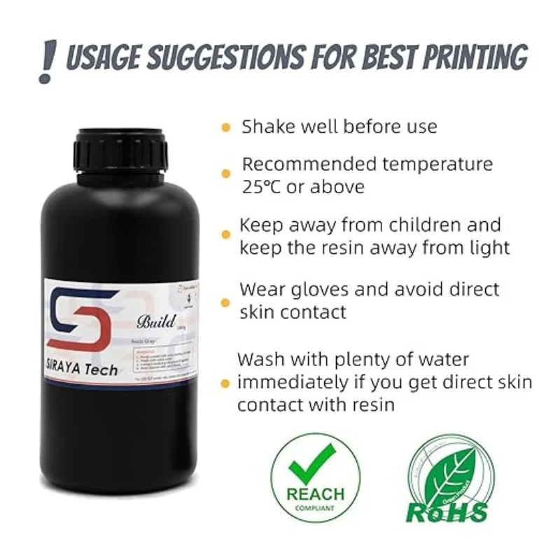 Фото Смола для 3D-принтера Siraya Tech Build-высокоточная Инженерная смола, неломкая, Tappable, с низкой деформацией и усадкой для функциональных деталей №5