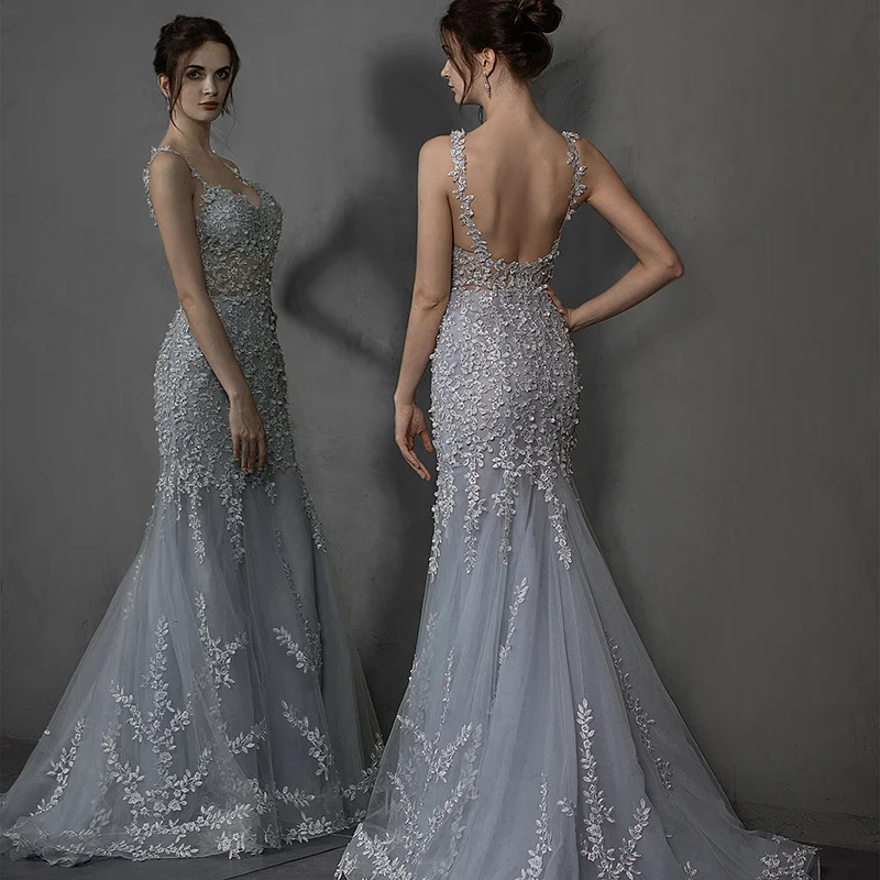 Классическое международное свадебное платье 2024 элегантное кружевное русалки на