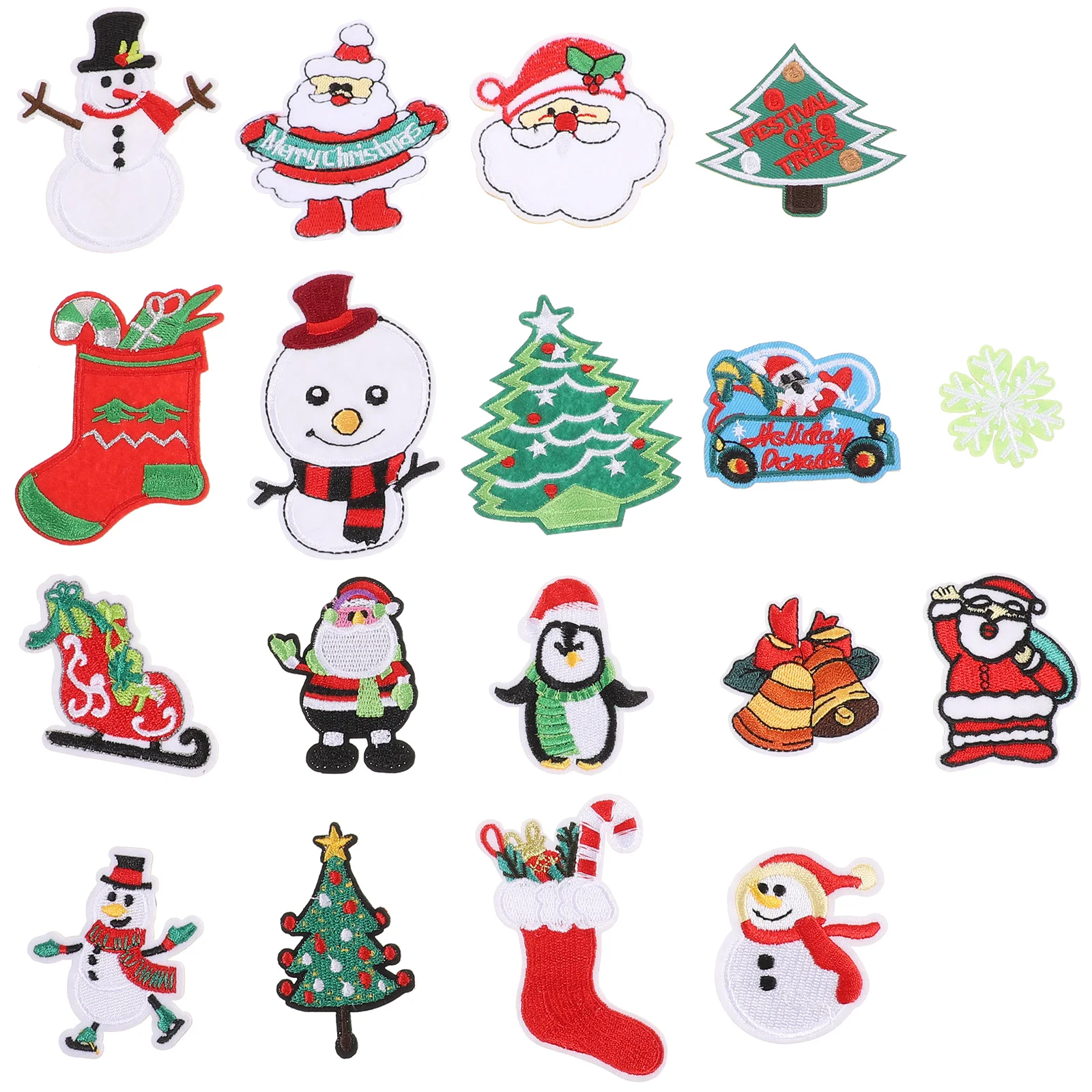 

Christmas Patchpatches Appliques Clothingapplique Iron Sew Embroidery Sewingcloth Crafts Stickers Embroidered Repair Stockings