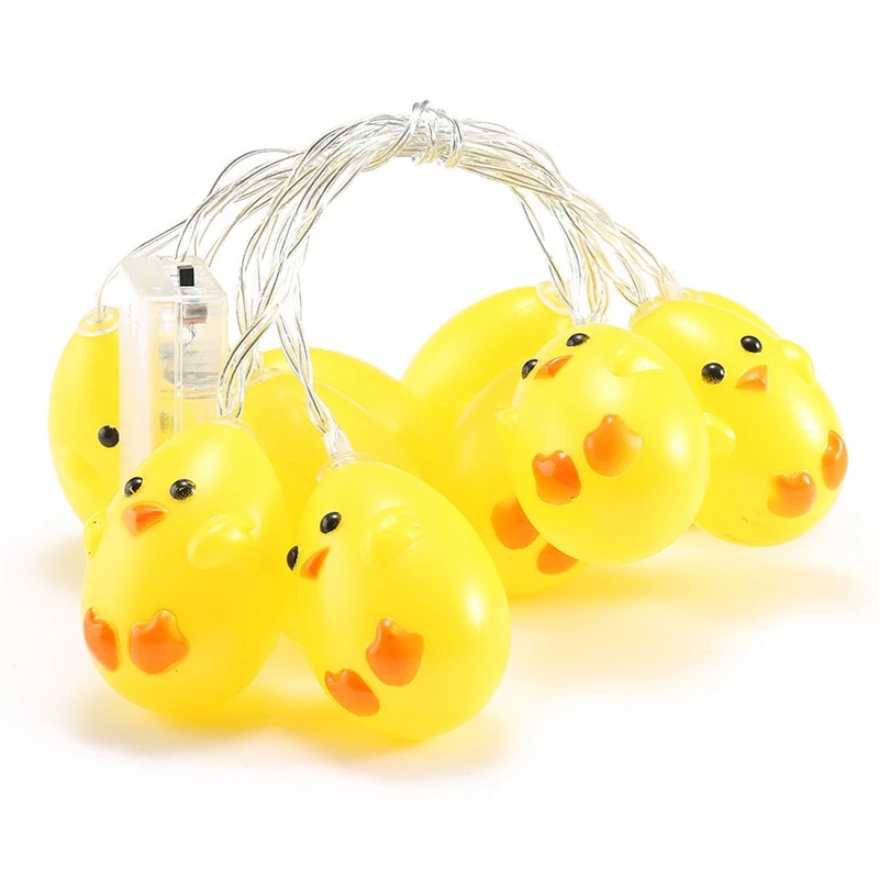 10LED Easter Party Decoration Easter Strip Light Little Yellow Chicken LED Garland Fairy Light Happy Easter Home Decor