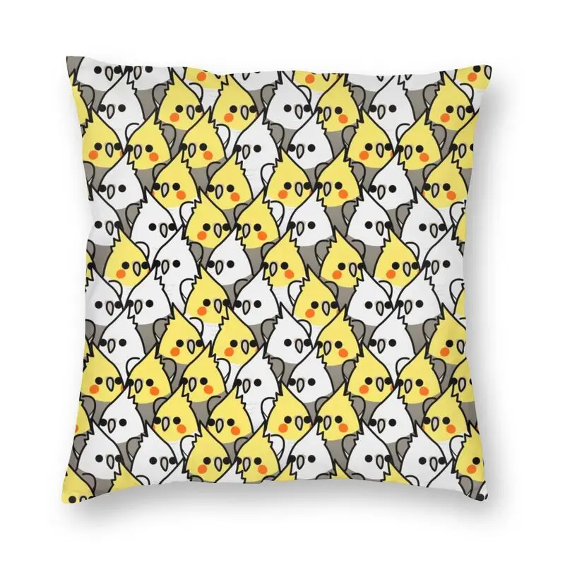 

Parrot Birds Cockatiel Squad Throw Pillow Case Home Decorative Custom Square Animal Cushion Cover 40x40 Pillowcover for Sofa