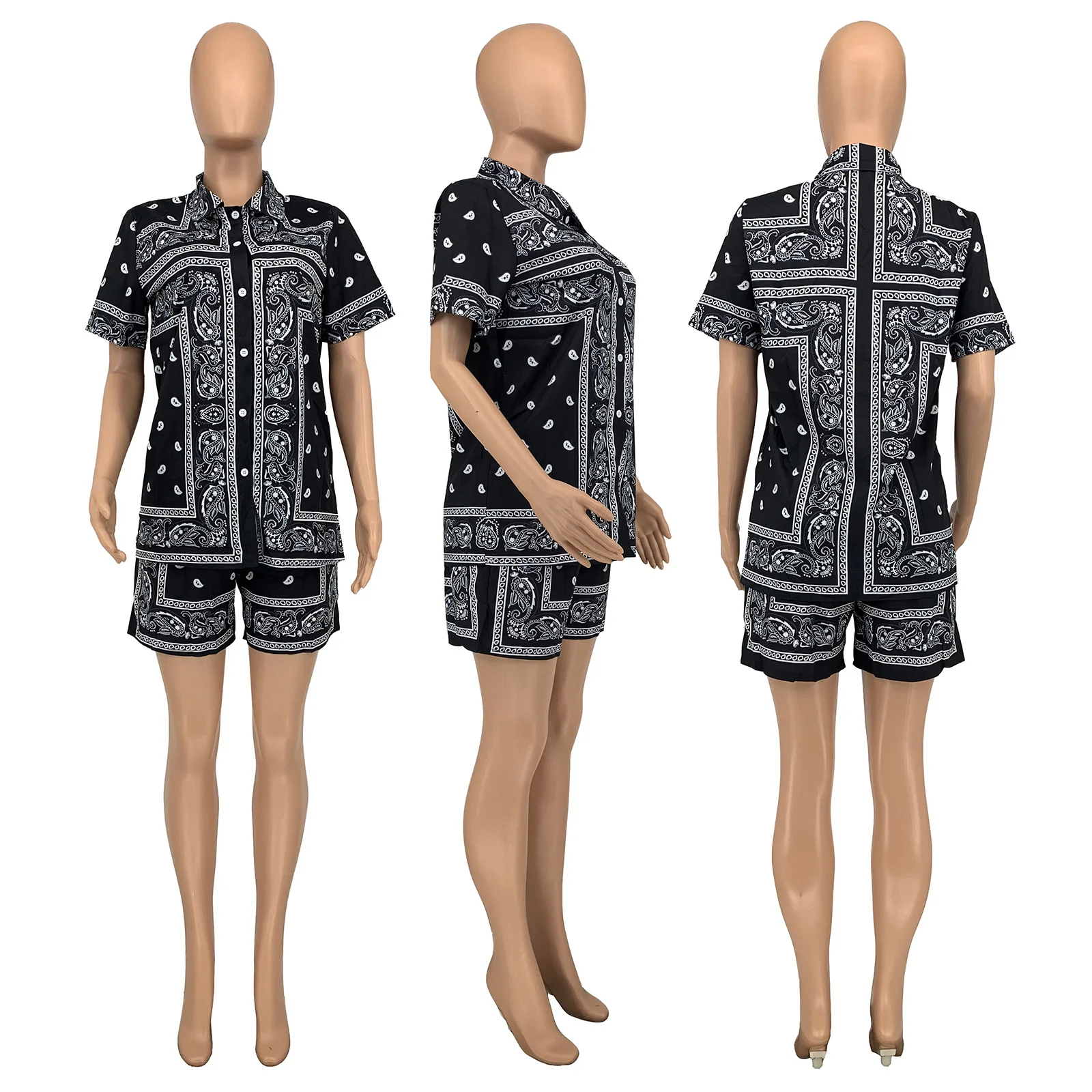 Женский спортивный костюм из двух предметов: бандана и футболка с коротким