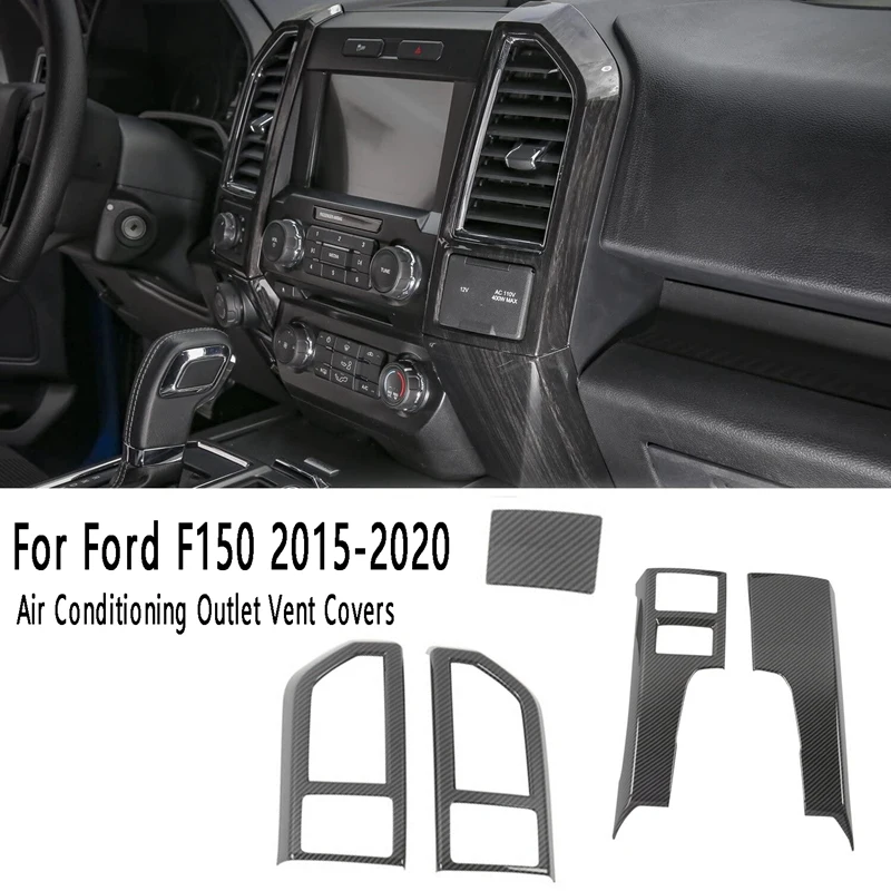 

5Pcs Central Control Panel Air Conditioning Outlet Vent Covers Frame For Ford F150 2015-2020