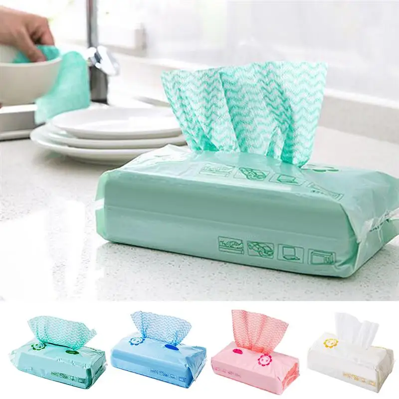 

1 Pack Disposable Cleaning Towel Non Stick Dish Cloth Kitchen Cleaning Cloth Non-stick Oil Wiping Rag Towel Bag Cloth Scouring
