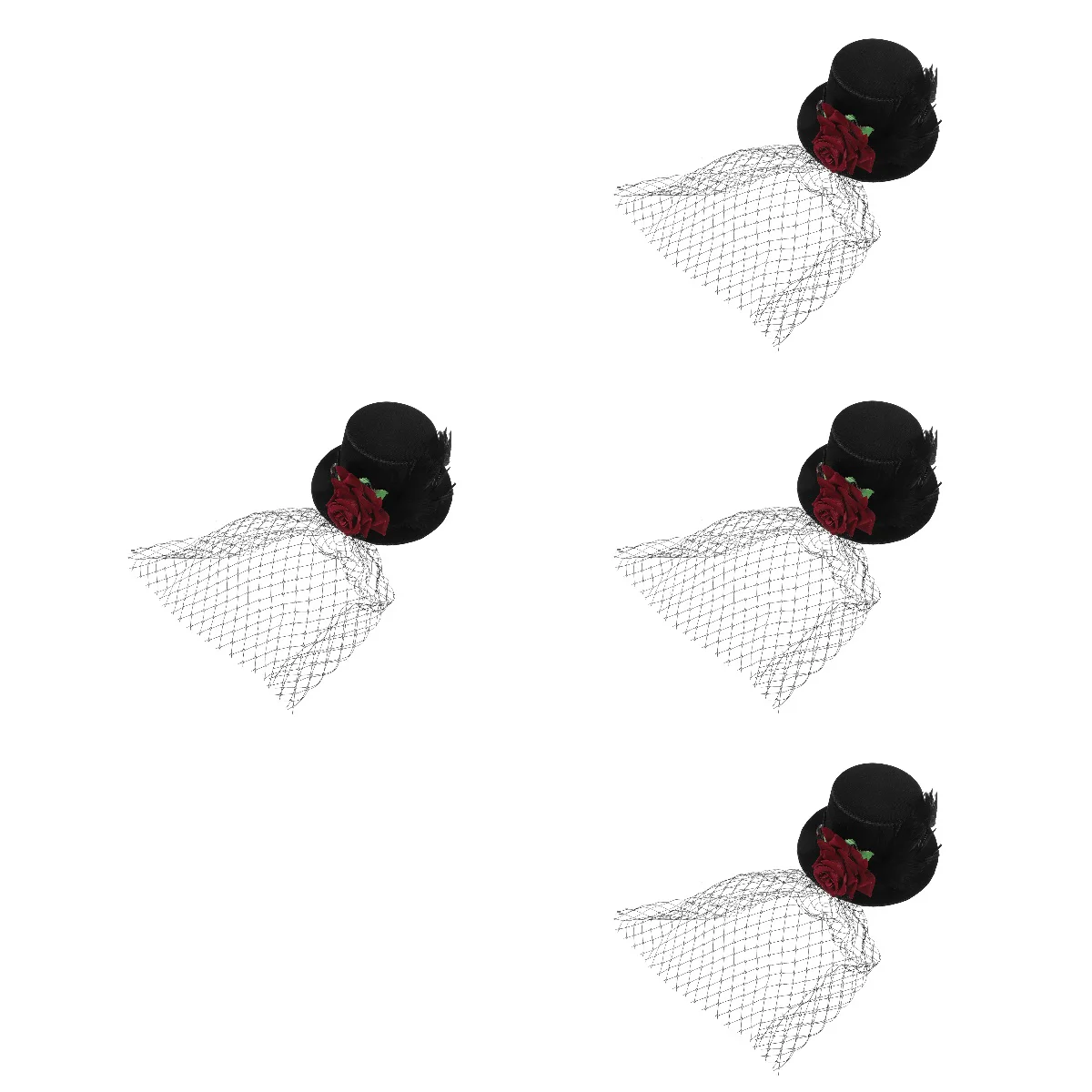 

4 Count Ladies Hat Lady Bobby Pin Gauze Hairpin Cocktail Flower Hairpins Fiesta Hats