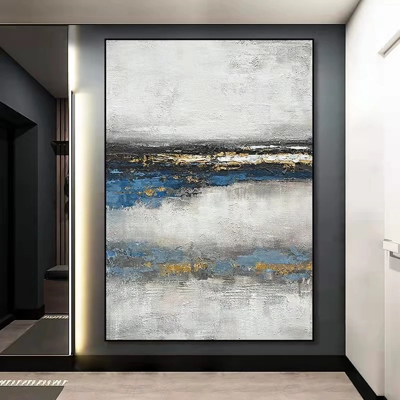 Абстрактная живопись ручной работы пейзаж озера картина маслом Ручная роспись