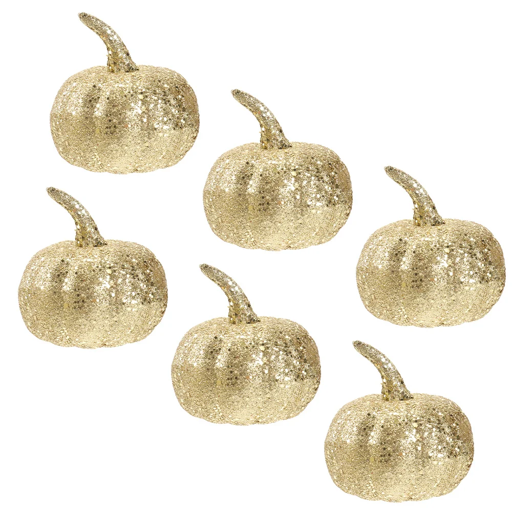 

6 Pcs Artificial Pumpkin Halloween Adornment Early Education Prop Ornament Lifelike Simulated Decor Decorate Photography Props