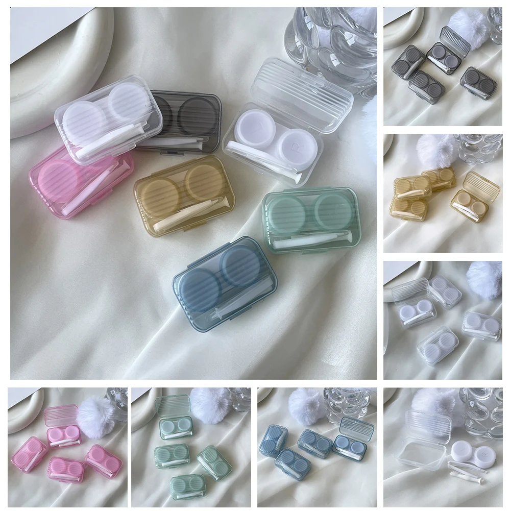 

Transparent Tweezers Travel Contact Lenses Case For Women Portable Contact Lens Box Container Contact Lenses Cases