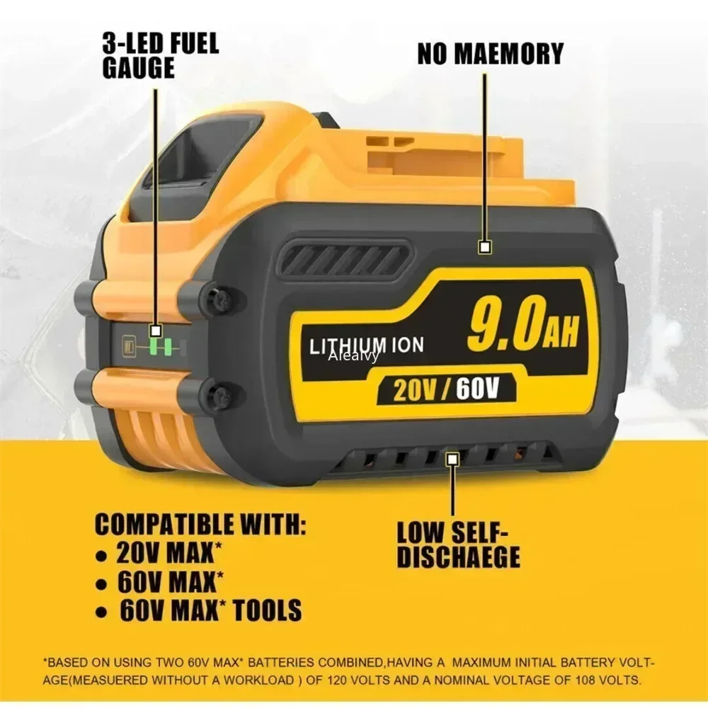 【НОВИНКА】Для DEWALT 20 В/60 В MAX совместимая с DCB609 DCB547-XJ DCB200 DCB201 DCB182 DCB204 батарея для