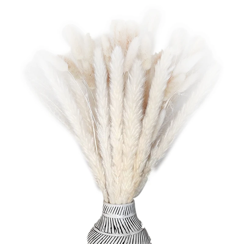 

Pampas Grass Bouquet, Naturally Dried, Including Reedand Bunny Tails 17.3Inch Total 50 Stems For Flower Arrangement Boho