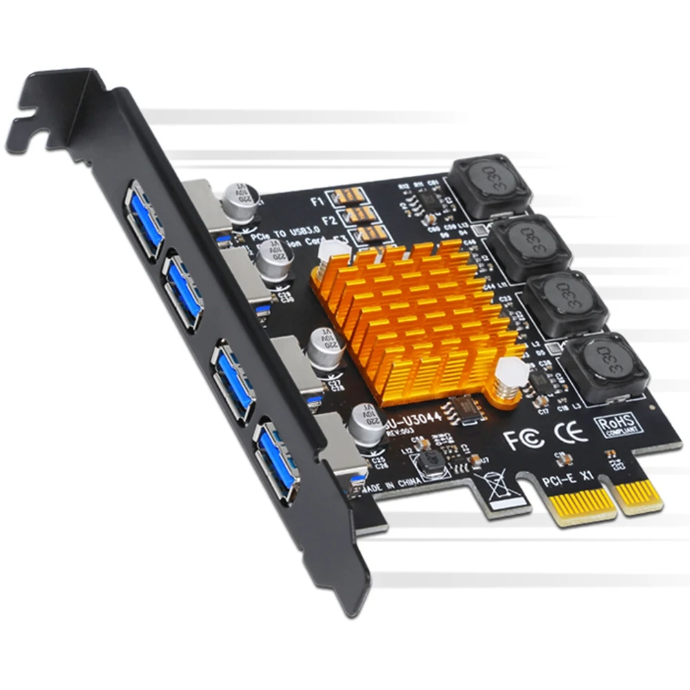4-Port USB 3.0 Pci Express Card PCI-E Expansion Adapter Pcie Hub Controller | Компьютеры и офис