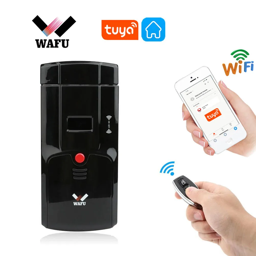 

Wafu 011A Door Lock Tuya Wifi Smart Lock Bluetooth Lock Electronic Remote Control Lock Phone Control Invisible Locks Black