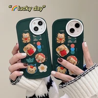 2020 new cute 3d cartoon bear for girls phone cases for iphone 13 12 11 pro max xr xs max x shockproof soft silicone shell