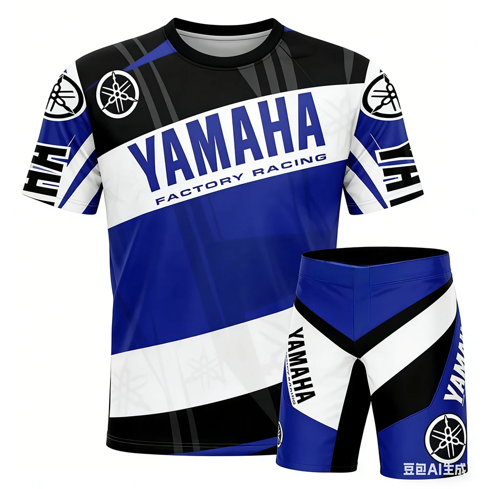 Фото Новый летний комплект футболок для мотоциклистов Yamaha (мужские и женские), свободный крой, дышащий, быстросохнущий, спортивный, рекомендуется для активного отдыха. №4