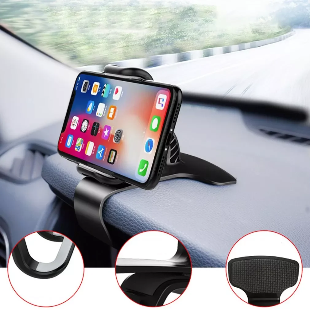 

360 Degree Adjustable Rotation HUD Car Dashboard Phone GPS Clip For Iphone Practical Car Phone Holder