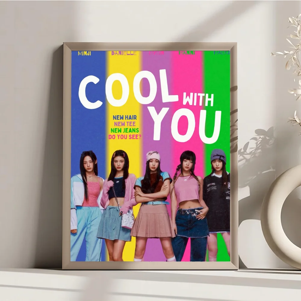 Kpop N-Newjeans винтажные постеры липкие для комнаты домашний бар кафе Декор кавайный