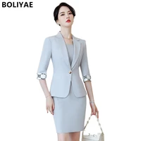 elegant blazer dress suits women business work uniform office lady professional two piece set suit dress female fashion 2022 new