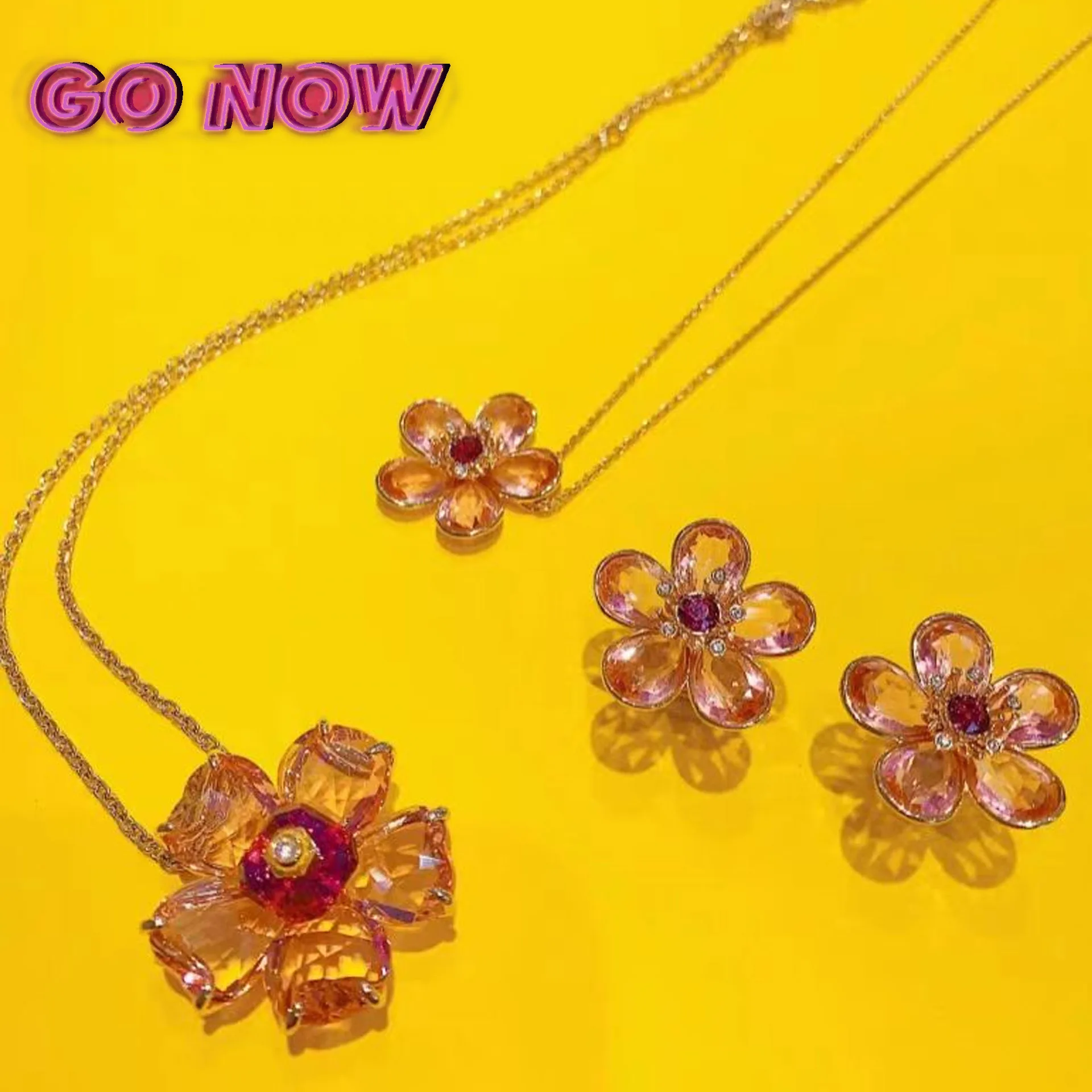 Новинка 2024 модные оригинальные комплекты ювелирных изделий с розовыми