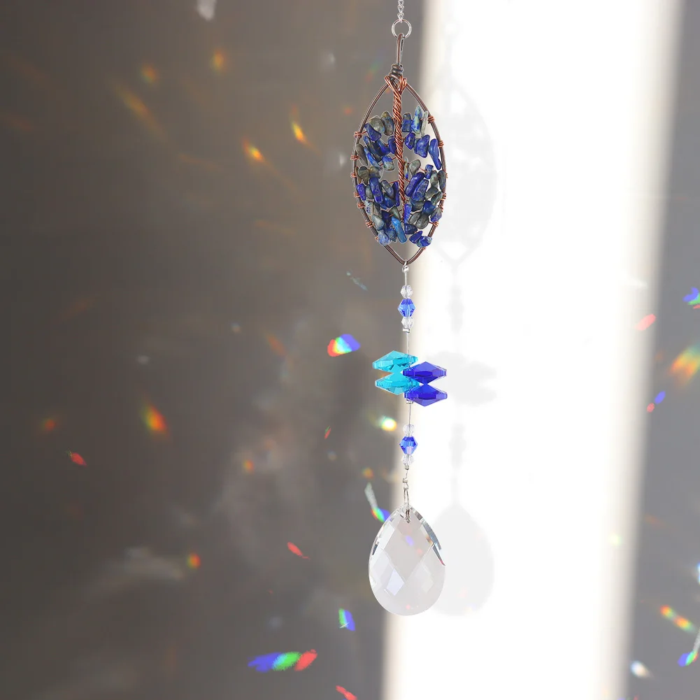 

3 хрустальные ветряные музыки, солнцезащитные Ловцы, дерево, каменные бусины, призма, подвеска ручной работы, подвесная цепочка, искусственн...