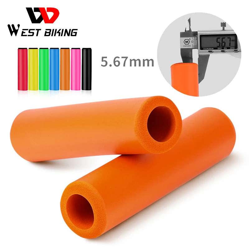 WEST BIKING Anti-Skid Bicycle Grips Silicone BMX Road Cycling Handle Bar Covers Plugs Smooth Bike Handlebar End Grips 1 Pair