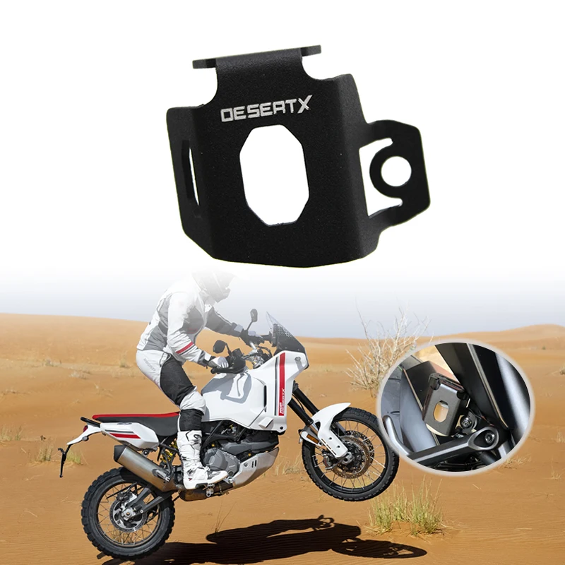 

Motorcycle DesertX Rear Brake Pump Fluid Reservoir Guard Protector Oil Cup Cover Accessories For Ducati Desert X 2022 2023
