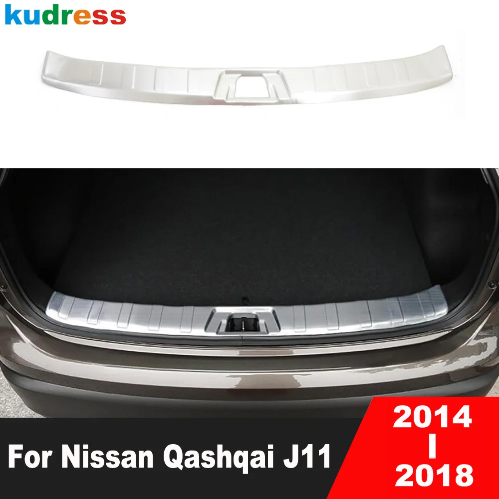 

Для Nissan Qashqai J11 2014 2015 2016 2017 2018 нержавеющая Внутренняя крышка багажника бампера отделка задняя дверь порог педаль