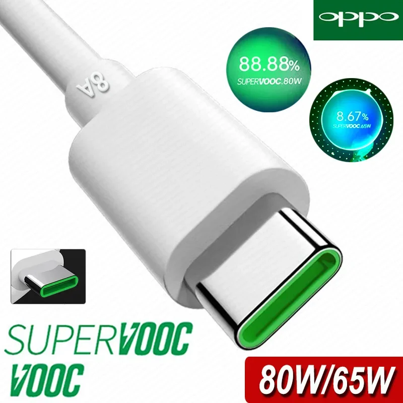 Оригинальный OPPO Usb C кабель Super vooc 80 Вт 65 Быстрая зарядка Find X5 X3 X2 X Pro Lite Neo N2 Flip Reno 10 8 6