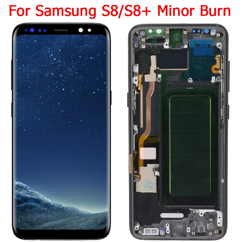 

Minor Burn S8 LCD For Samsung Galaxy S8 Plus Display Frame Super Amoled SM-G950FN G950F G955F/DS Display Touch Screen Digitizer