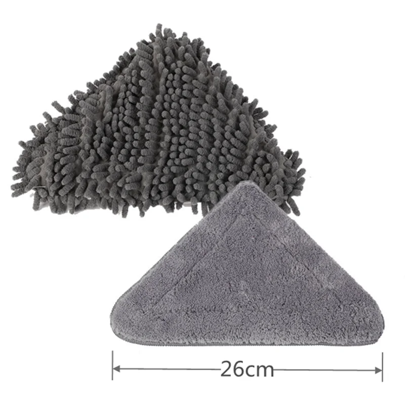 26cm Triangle Chenille Cloth Dust Mop Replacement Head Pads Large Glass Cleaning Microfiber Sweeping Rags Towel Floor Home Flat