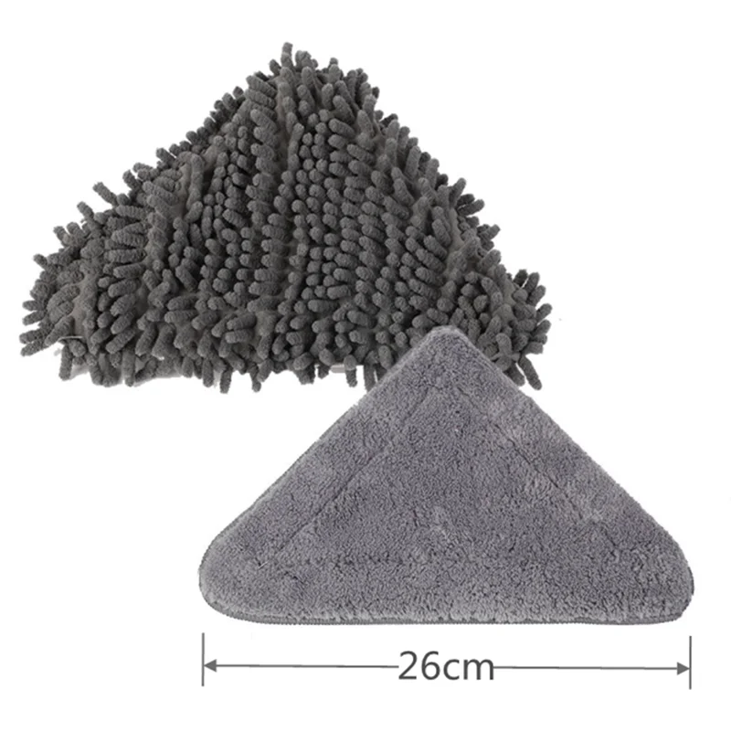 

26cm Triangle Chenille Cloth Dust Mop Replacement Head Pads Large Glass Cleaning Microfiber Sweeping Rags Towel Floor Home Flat