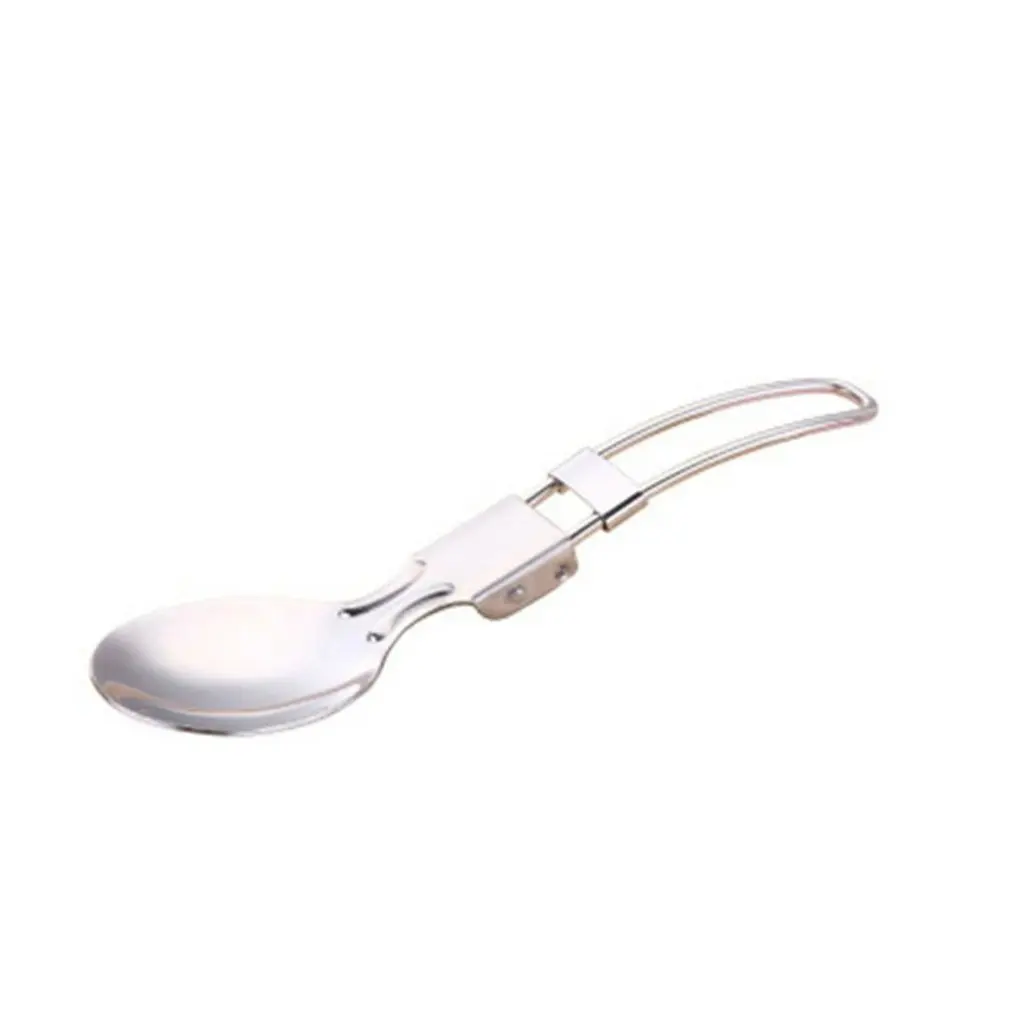 

Outdoor Camping Folding Spoons Spork Cutlery Set Camping Utensils Set Stainless Steel Travel Portable Tableware Set