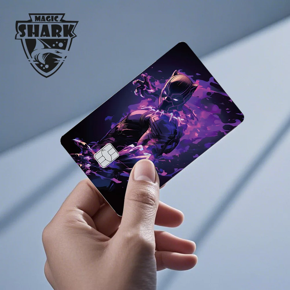 Фото Голографическая пленка-наклейка Magic Shark для дебетовых и кредитных карт: Дэйпл, Веном, Человек-паук, Капитан Америка, Железный человек. Не выцветает. №3