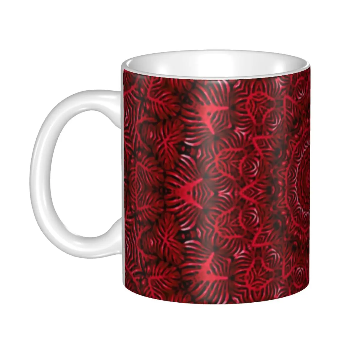 

Red Passion Mandala Mug Personalized Boho Floral Pattern Coffee Ceramic Mug Cup Creative Gift Outdoor Work Camping Cups And Mugs