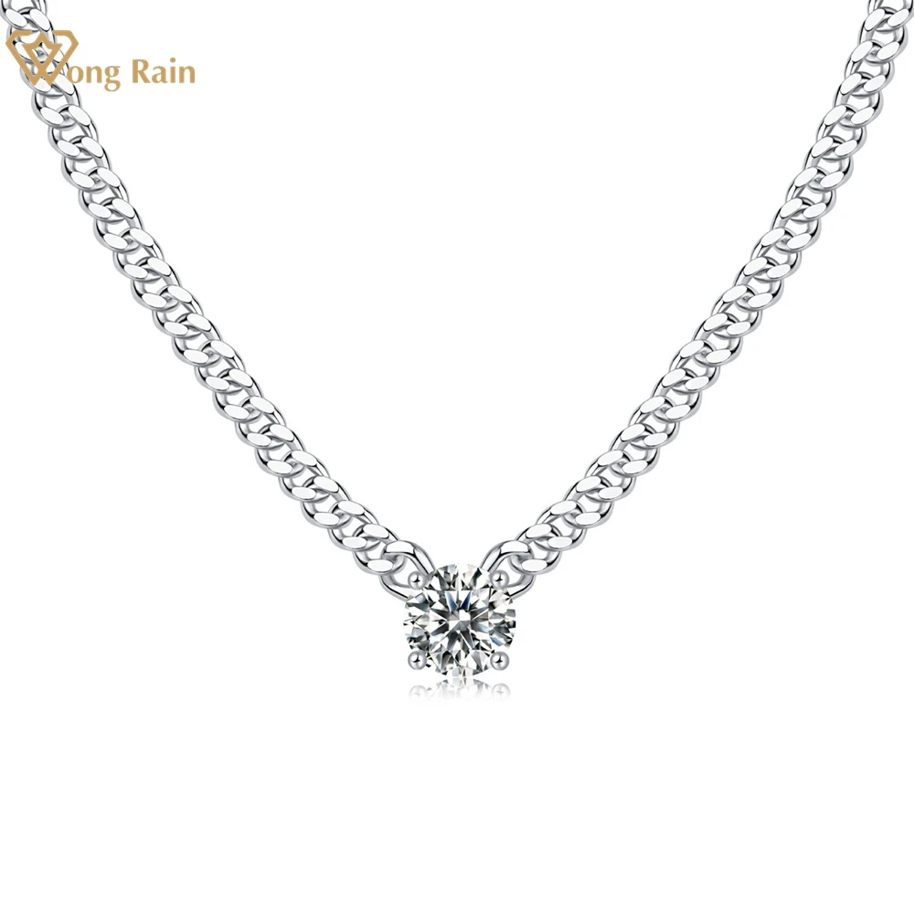 

Wong Rain Hip Hop 925 Sterling Silver VVS1 D Color Real Moissanite Diamonds Gemstone Cuban Pendent Necklace Jewelry Wholesale