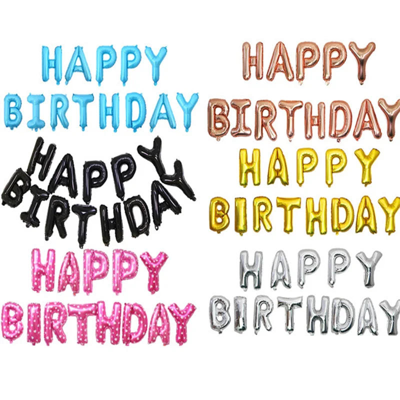 

16 дюймов, счастливая фотография, розовые, синие буквы, фольгированные шары, набор для украшения дня рождения, воздушные шары, день рождения