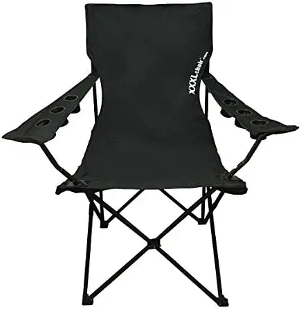 

Folding Sports Outdoor XXXL Giant -Big Football Tailgating Camping 6 Cup Holders-Gift, 1 Chair, New Black