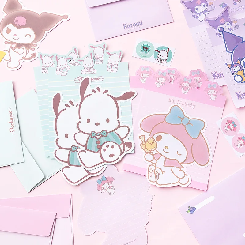 8 наборов/партия конверт Sanrio Melody Kuromi милые похвалки праздничные сообщения