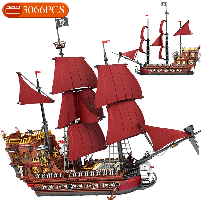 Технические идеи MOC модель пиратского корабля Строительные блоки DIY Приключения Пирс парусник сборные блоки игрушки подарок на день рожден...