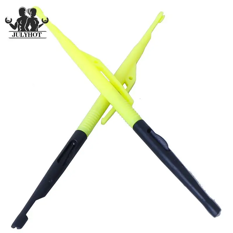 

2Pcs Fly Fishing Hooks Tying Tools Fish Unhook Extractor Detacher Plastic Hook Remover Disgorger Knot Picker Tier Yellow + Black