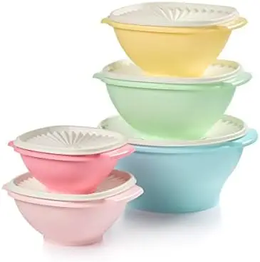 

Heritage Collection 10 Piece Food Storage Container Set in Vintage Colors - Dishwasher Safe & BPA Free - (5 Bowls + 5 Lids)