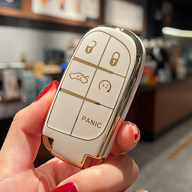 

Чехол для автомобильного ключа из ТПУ для Jeep Dodge Ram 1500 Journey Charger Дротика Challenger Jeep Grand Cherokee и Renegade Fiat Chrysler 300C