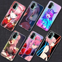 zero two anime darling in the franxx phone case for xiaomi redmi note 9s 8 11 7 9 10 pro 10s 11s note 8pro k40 clear cover cases
